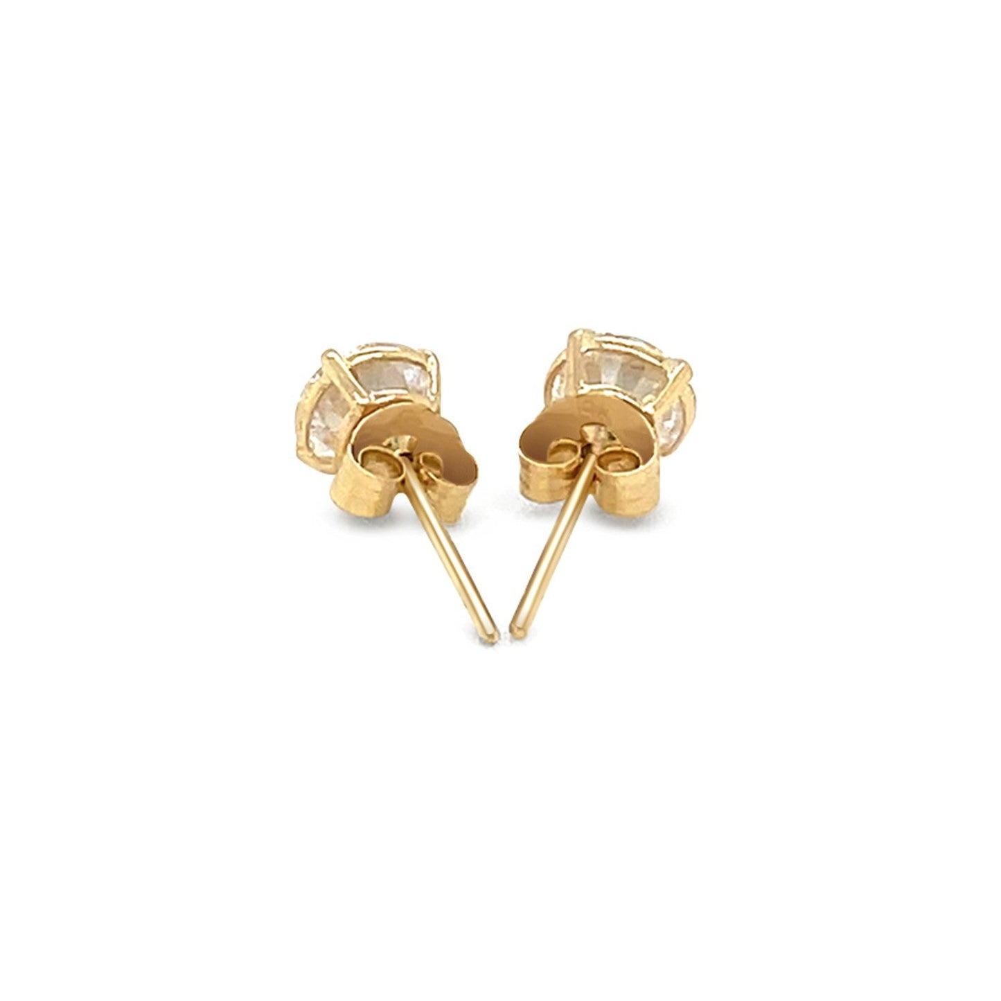 Boucles d'oreilles en or jaune 14k avec zircon cubique