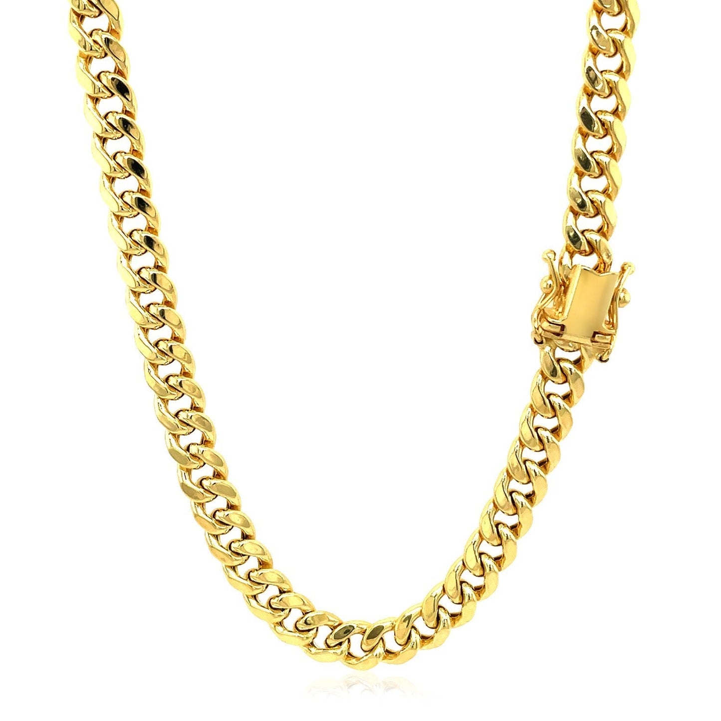 Cadena Cubana de Miami Semi Sólida de Oro Amarillo de 10k - 5.00 mm