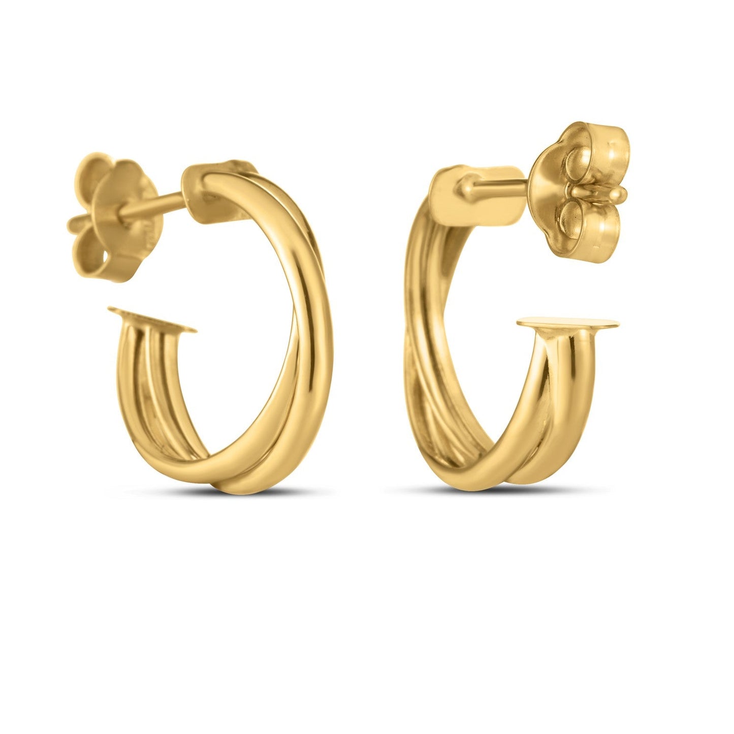 Aros Cruzados de Oro Amarillo de 14k