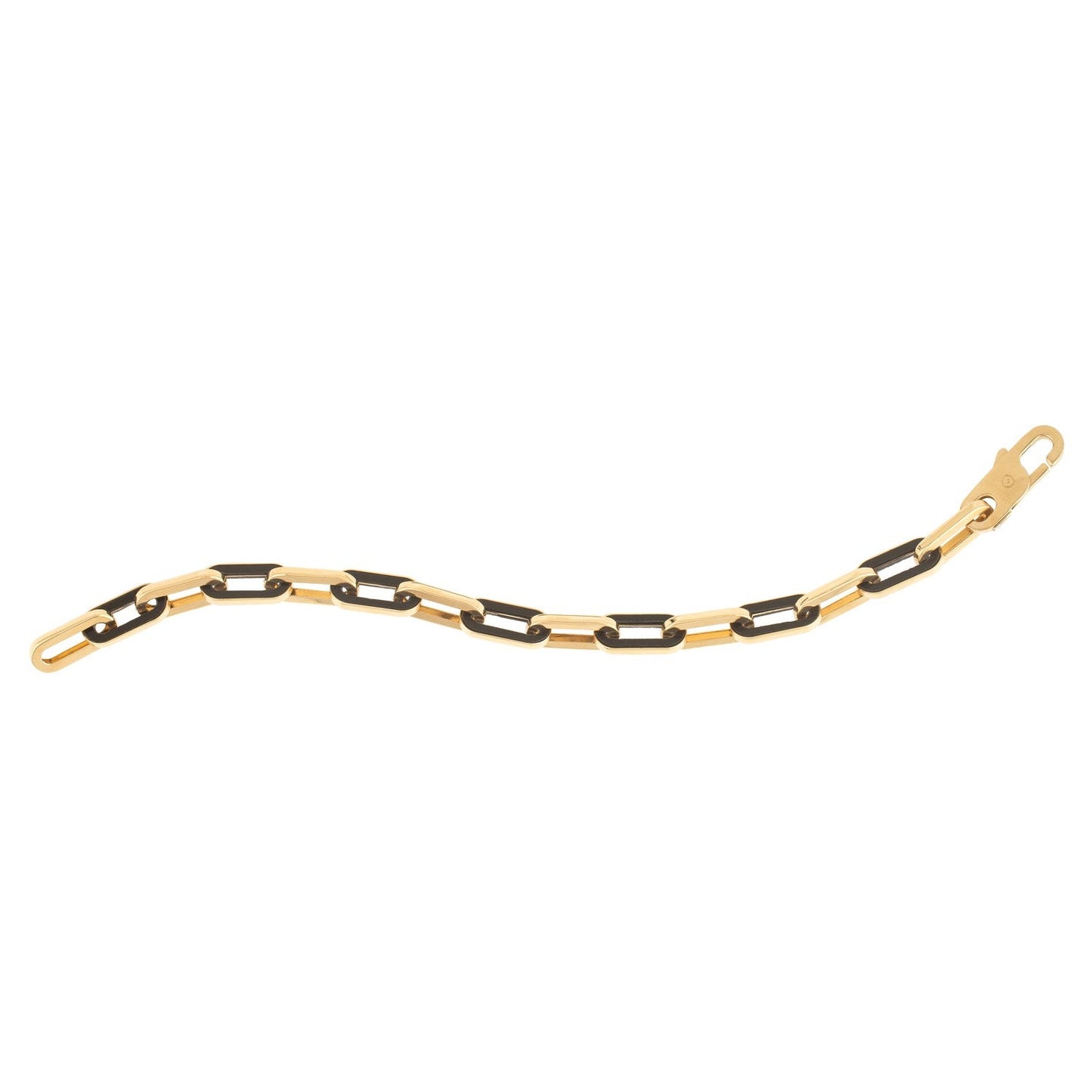 Bracelet en lien de gemmes en onyx noir en or jaune 14 carats