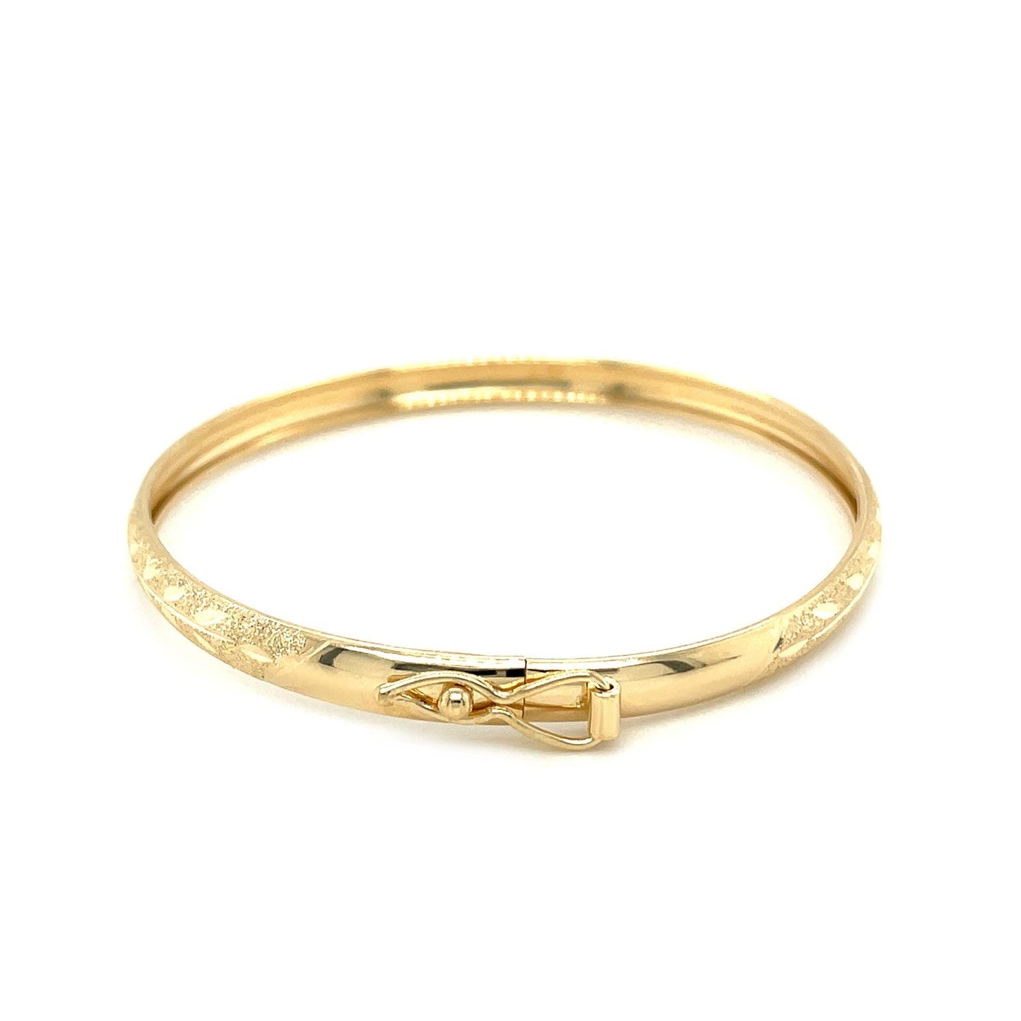 10k Yellow Gold Children's Diamond Cut Florentine Bangle