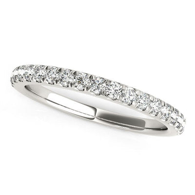 14k White Gold Pave Set Diamond Wedding Ring