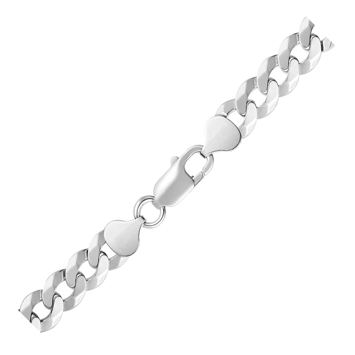 Pulsera de eslabones de plata esterlina chapada en rodio - 8.4mm