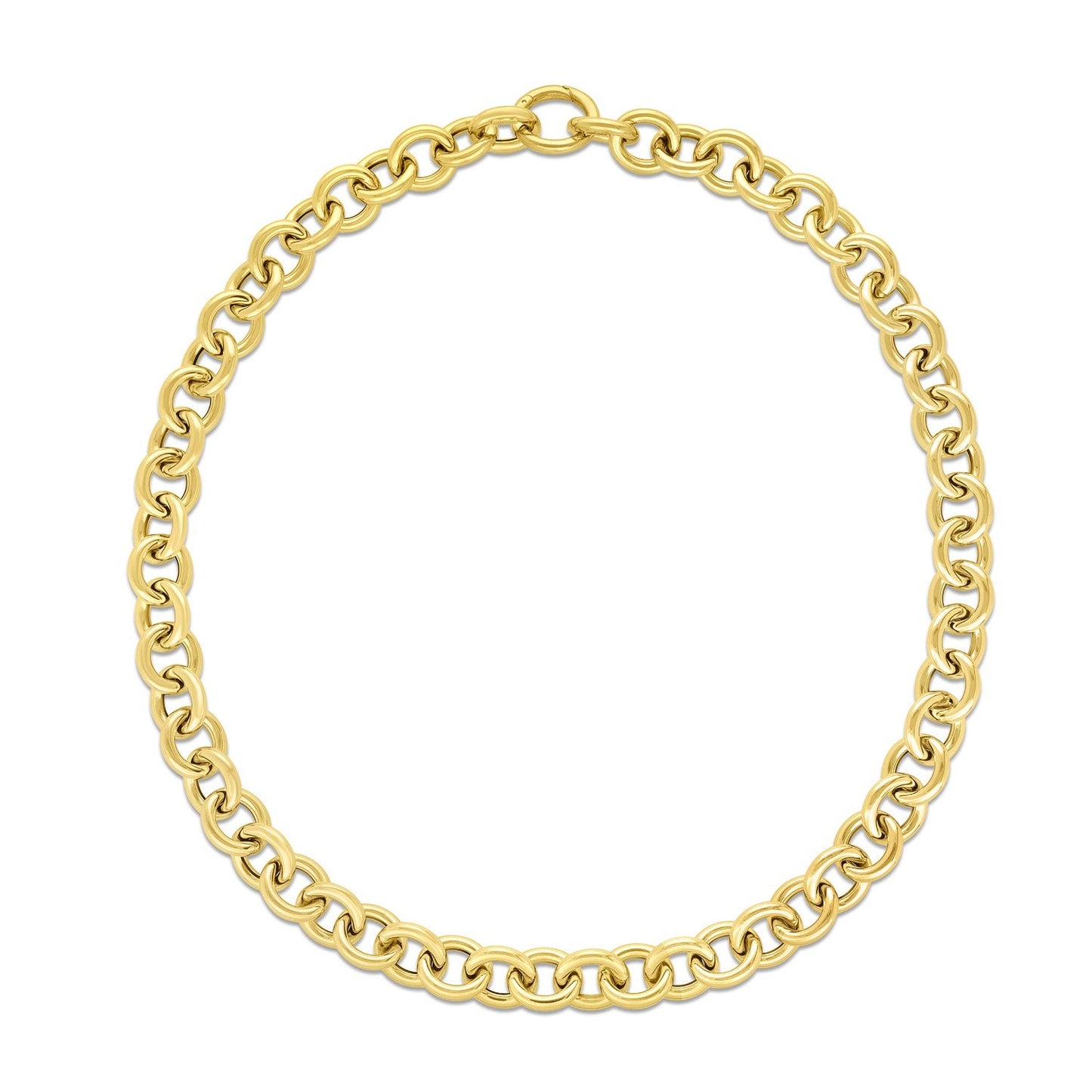 Collier en chaîne à maillons ronds en or jaune 14 carats