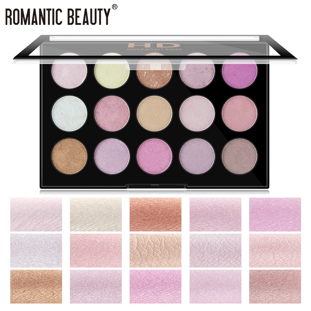 Romantic Beauty 15 Color Multi-Color Highlighter Pearl Eyeshadow