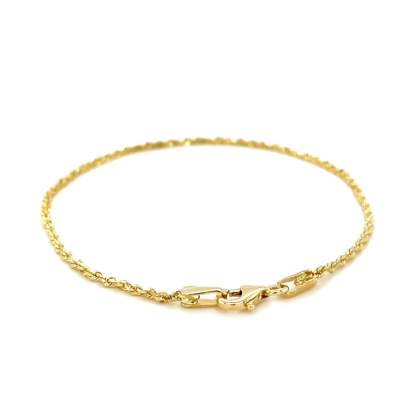 Pulsera de Cuerda Cortada de Diamante de Oro Amarillo de 10k - 1.5mm