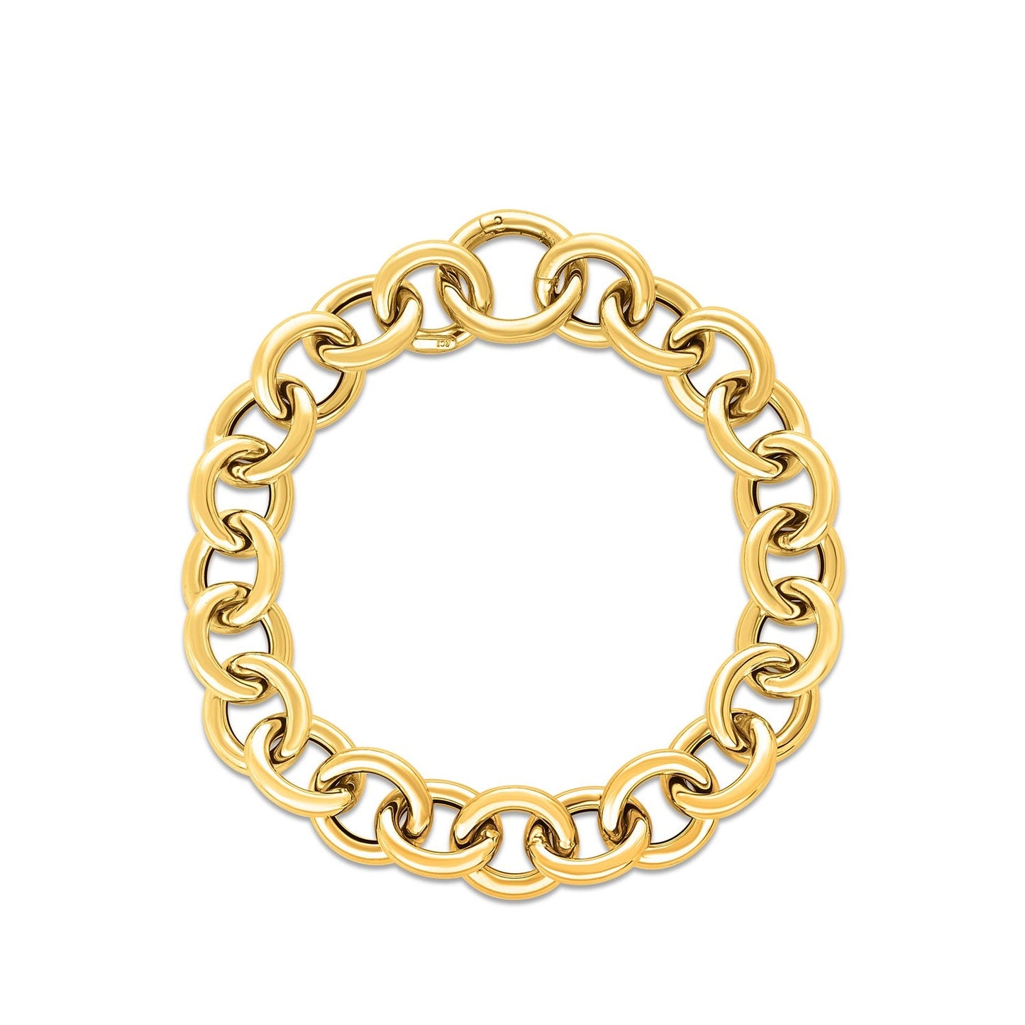 Pulsera de eslabones redondos de oro amarillo de 14k - Diseño elegante