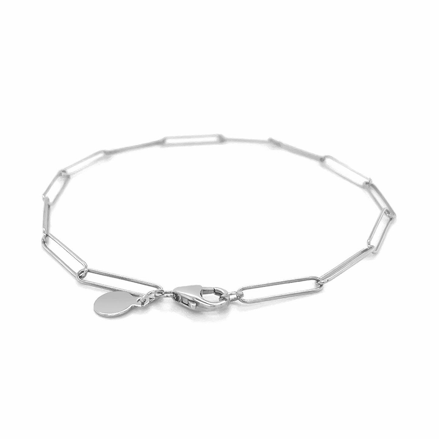 Bracelet en fil de papier clip en or blanc 14k