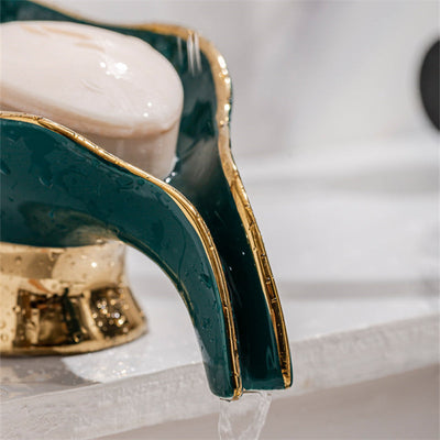 Elegant Ceramic Soap Box Draining Holder