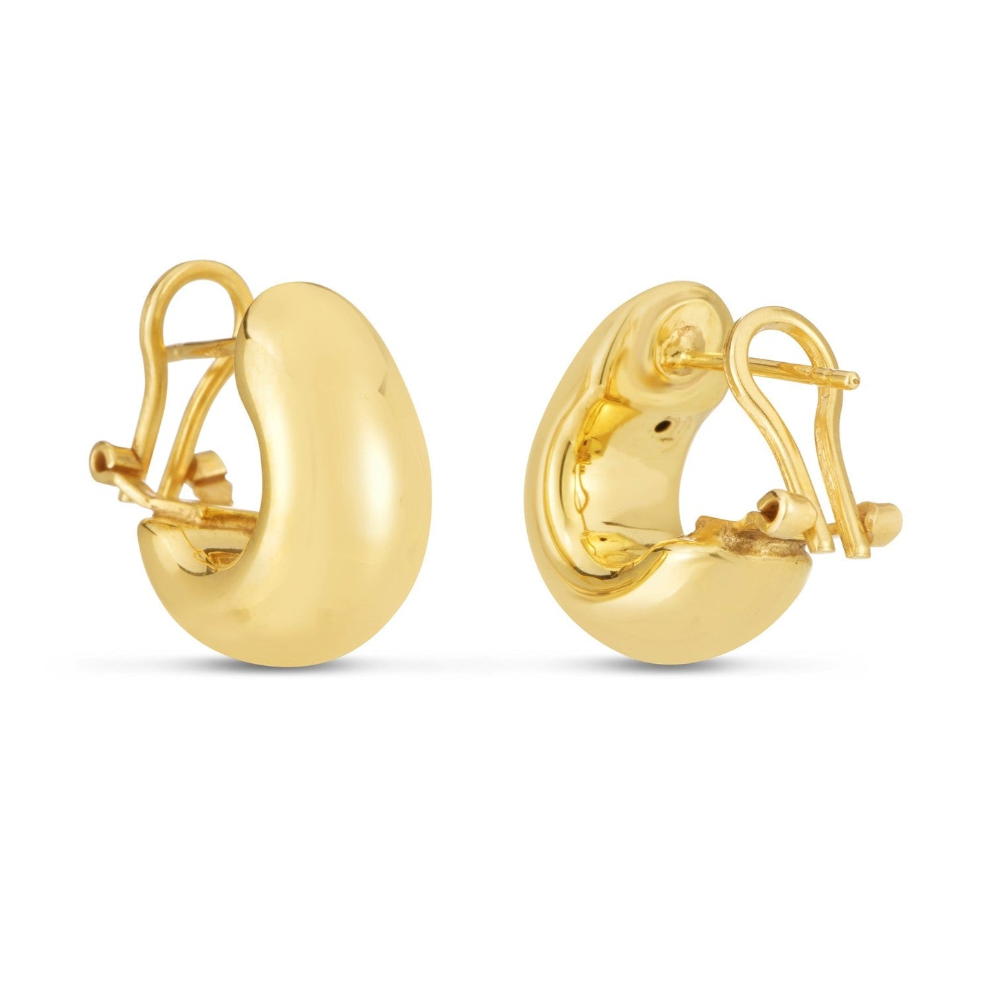 Boucles d'oreilles Omega C en or jaune 14 carats