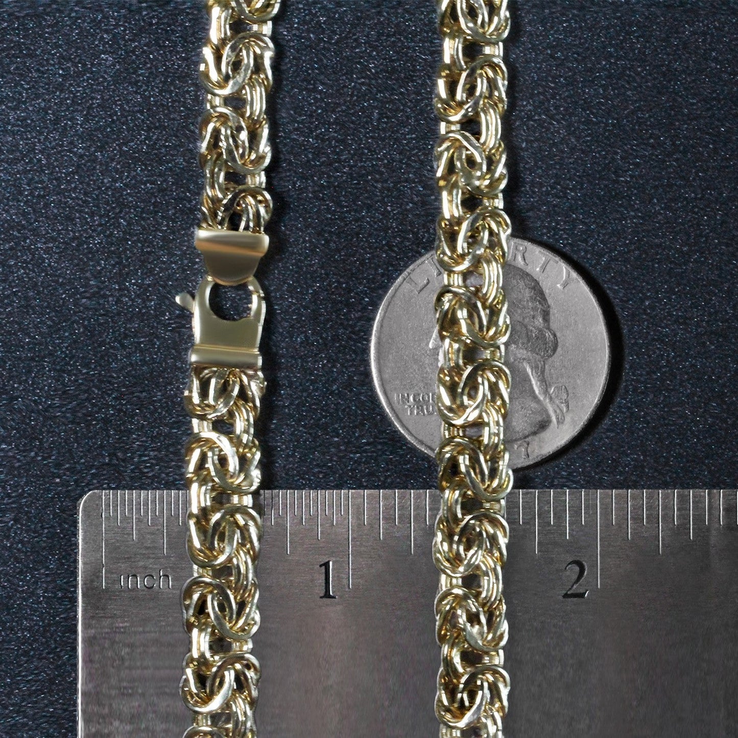 Collier en Chaîne Motif Byzantin en Or Jaune 14k