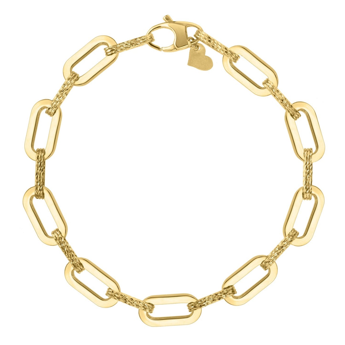 Bracelet en chaîne en papier clip en diamants en or jaune 14k
