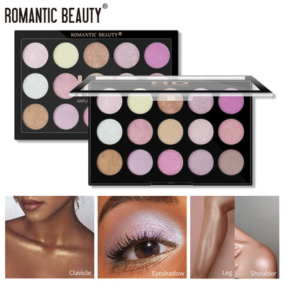 Romantic Beauty 15 Color Multi-Color Highlighter Pearl Eyeshadow