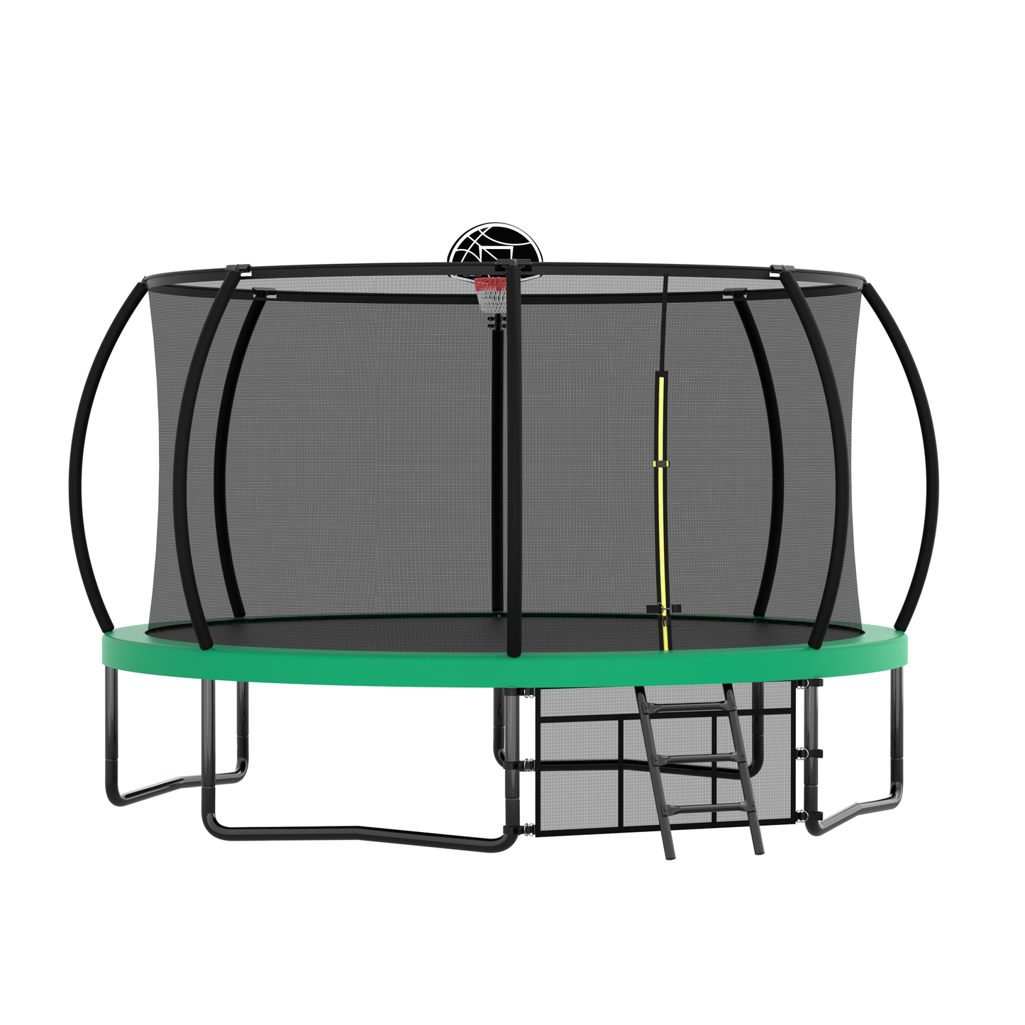 12FT Recreational Kids Trampoline with Safety Enclosure Net & Ladder, Outdoor Recreational Trampolines - Korvel