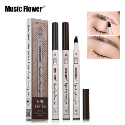 Music Flower Brand Makeup 3 Colors Fine Sketch Liquid Eyebrow Pen Waterproof Tattoo Super Durable Eye Brow - Korvel