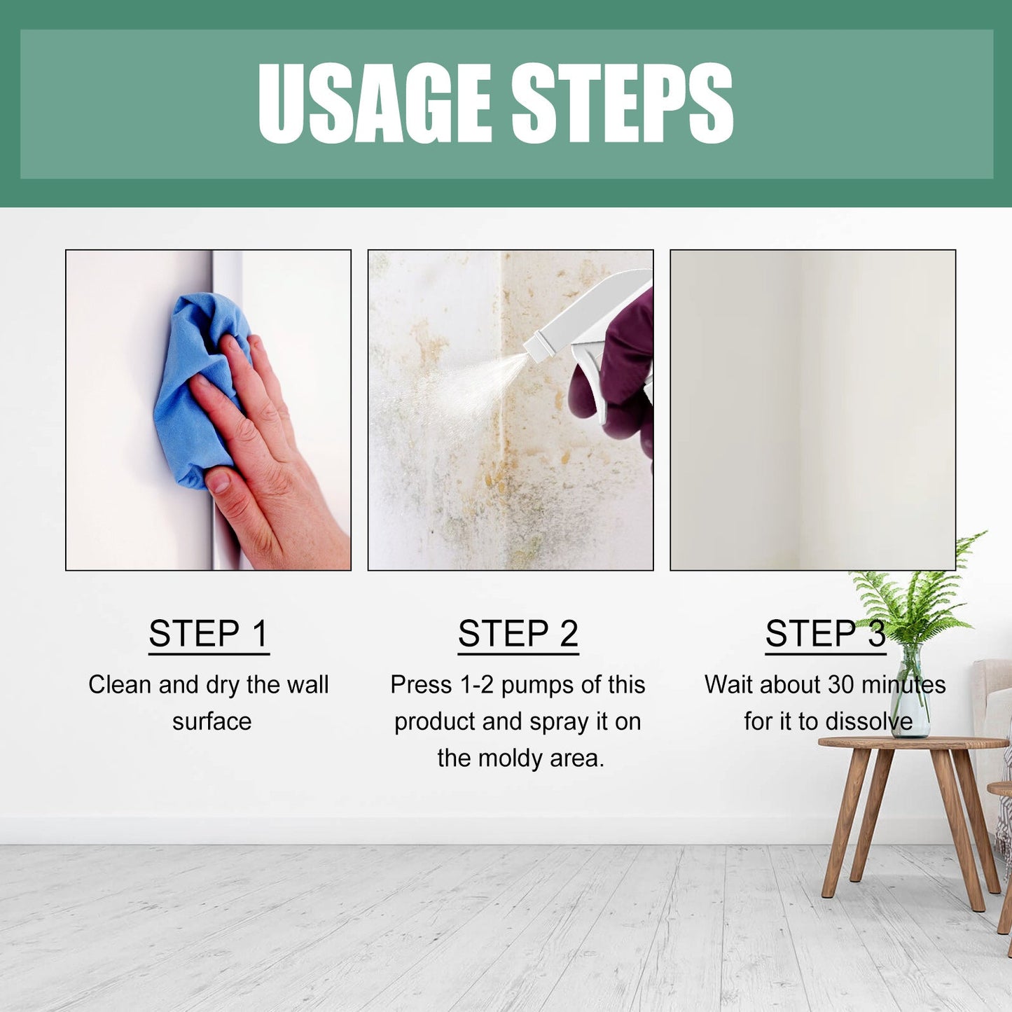Wall Mold Remover, Furniture Tile Floor Wall Remove Mold And Prevent Mildew Cleanser - Korvel