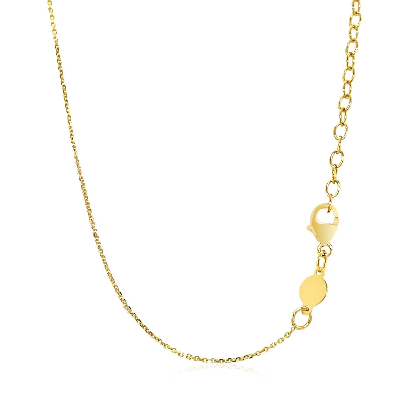 Collar de Oro Amarillo de 14k con Colgante de Barra Curvada Pulida