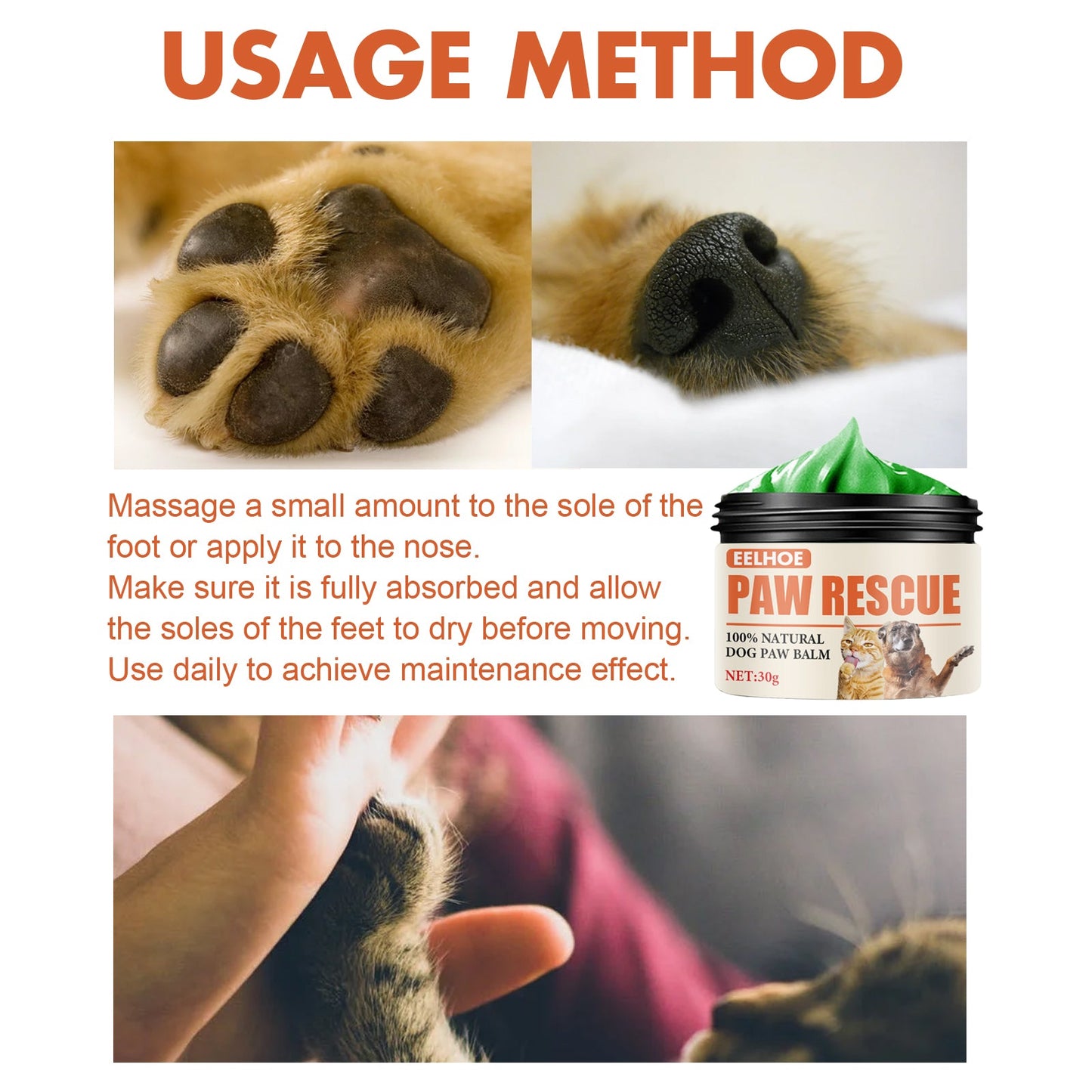 Premium Pet Paw Balm for Cats and Dogs