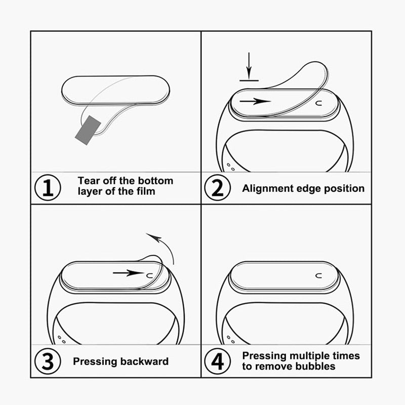 3D Protective Glass for Xiaomi mi band 4 5 glass film for Mi band5 Smart Watchband 4 5 Soft Screen Protector Film For mi band 4 - Korvel