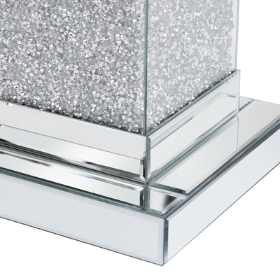 U-Can 11.8-Inch Silver Square Mirror Coffee Table with LED Lights