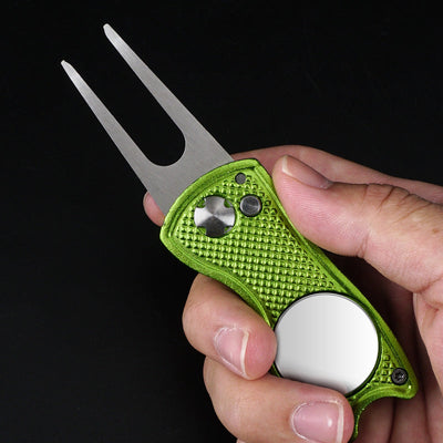 Premium Folding Golf Divot Tool with Aluminum Handle