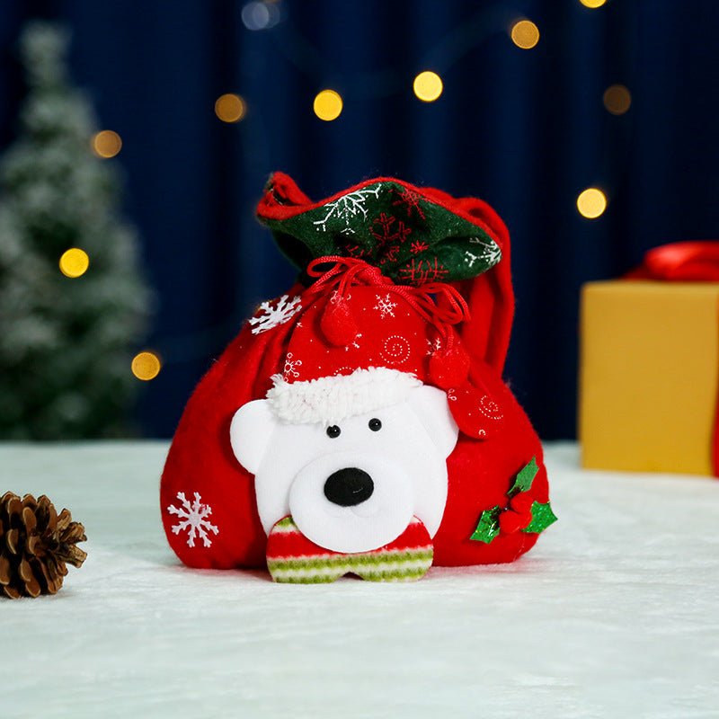 Christmas Creative English Apple Bag Santa Claus Children's Gift Bag Candy Bag Christmas Gift Christmas Bag Bundle - Korvel