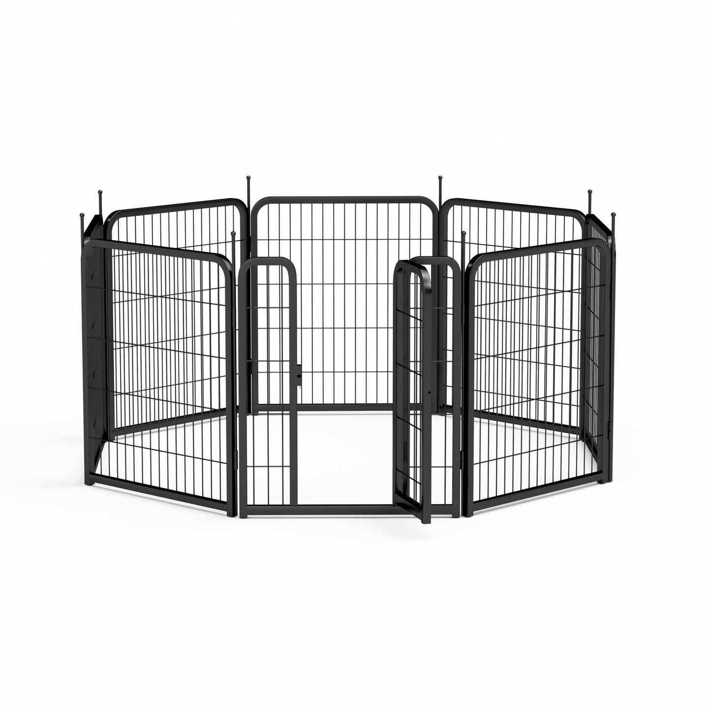 Outdoor dog fence, 8-piece board dog fence. 31 inch portable pet sports fence. Black, 26.3 inches wide x 31.5 inches high. - Korvel