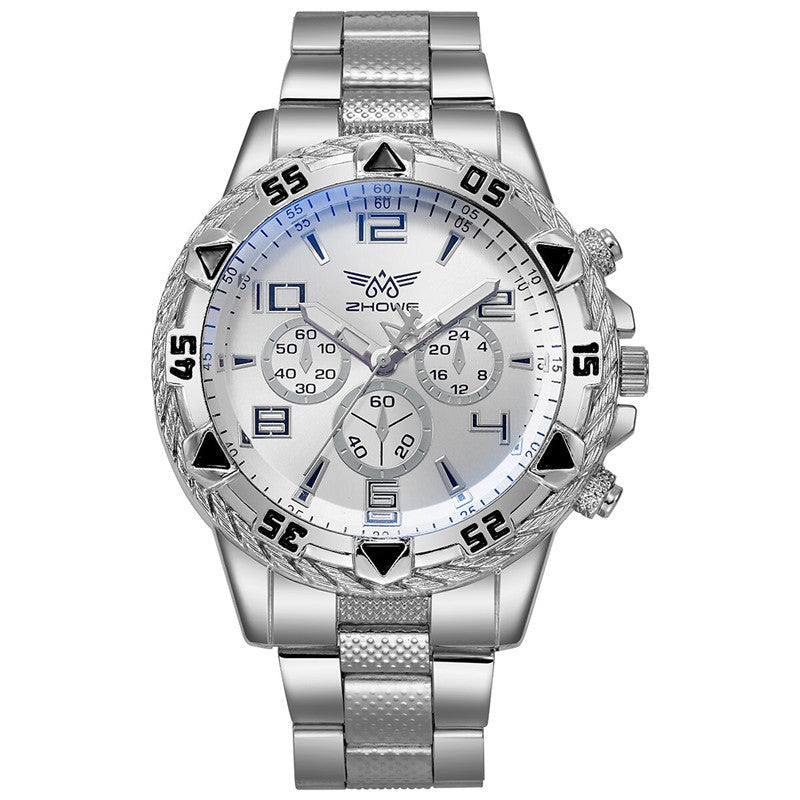 Reloj Deportivo Casual para Hombre con Correa de Acero y Esfera Grande