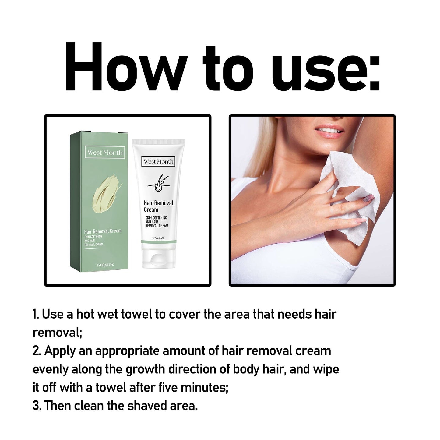 Hair Removal Cream, Full Body Underarm Lip Gentle Depilation Does Not Stimulate Smooth And Delicate Skin - Korvel