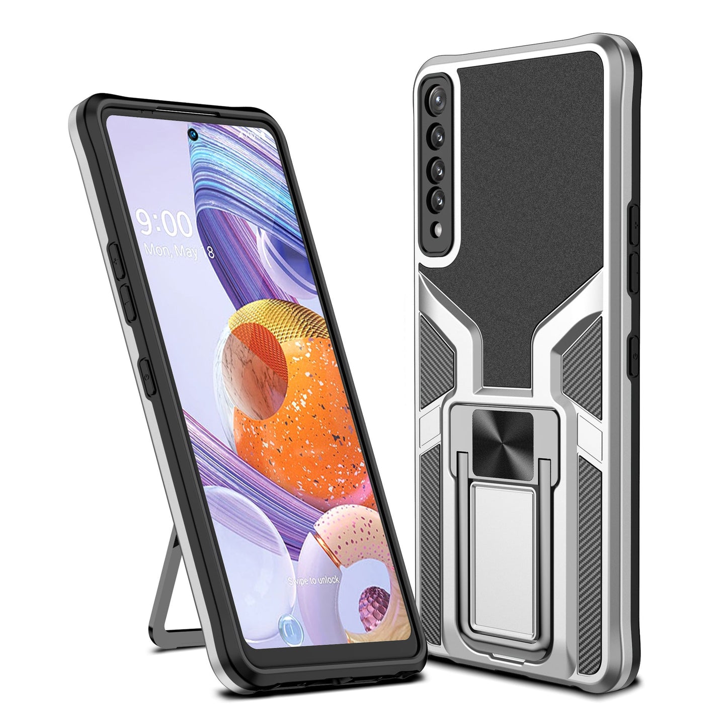 Suitable for LGSTYLO7 Mobile Phone Shell Lgstylo7 Protective Cases Creative Car Bracket Magnetic Cover - Korvel
