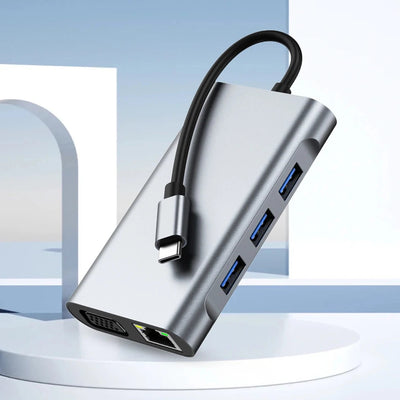 8-in-1 Type-C Docking Station for Multi-Screen Display