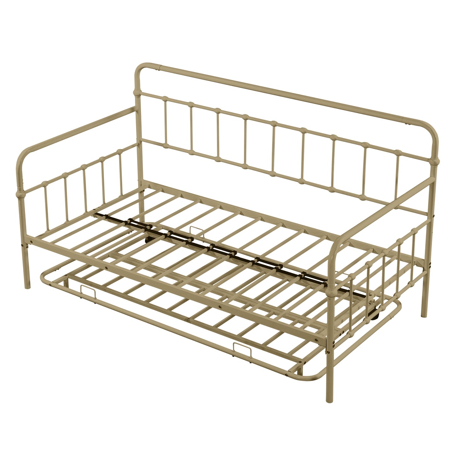 Elegant Bronze Metal Frame Daybed with Trundle