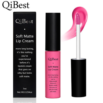 Qibest 34 Colors Matte Non-Stick Lip Gloss Liquid Lipstick