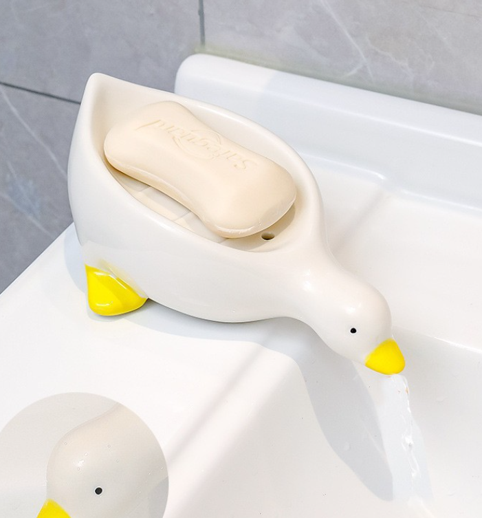 Cute little yellow duck soap box draining toilet sink new soap box - Korvel