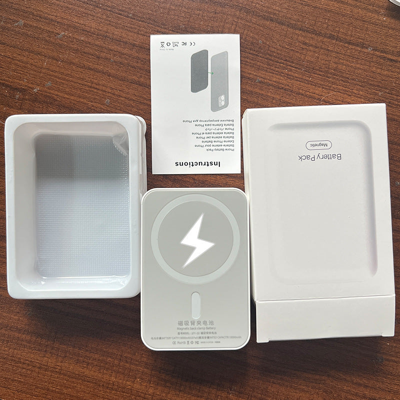 Magnetic wireless power bank suitable for Apple 8-15 Pro Max wireless back clip battery, compact, portable and universal - Korvel