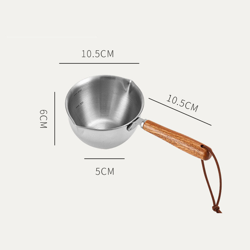 Stainless steel oil splashing small pot, three-layer steel mesh red hot oil small pot, mini milk pot, oil pouring, oil tapping, oil pouring special artifact - Korvel
