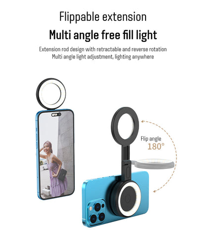 Mini Folding Magnetic Selfie Fill Light Portable Make Up Conference Lighting Selfie Ring Light - Korvel