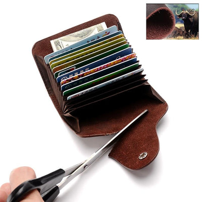 Genuine Leather Card Wallet for Men and Women