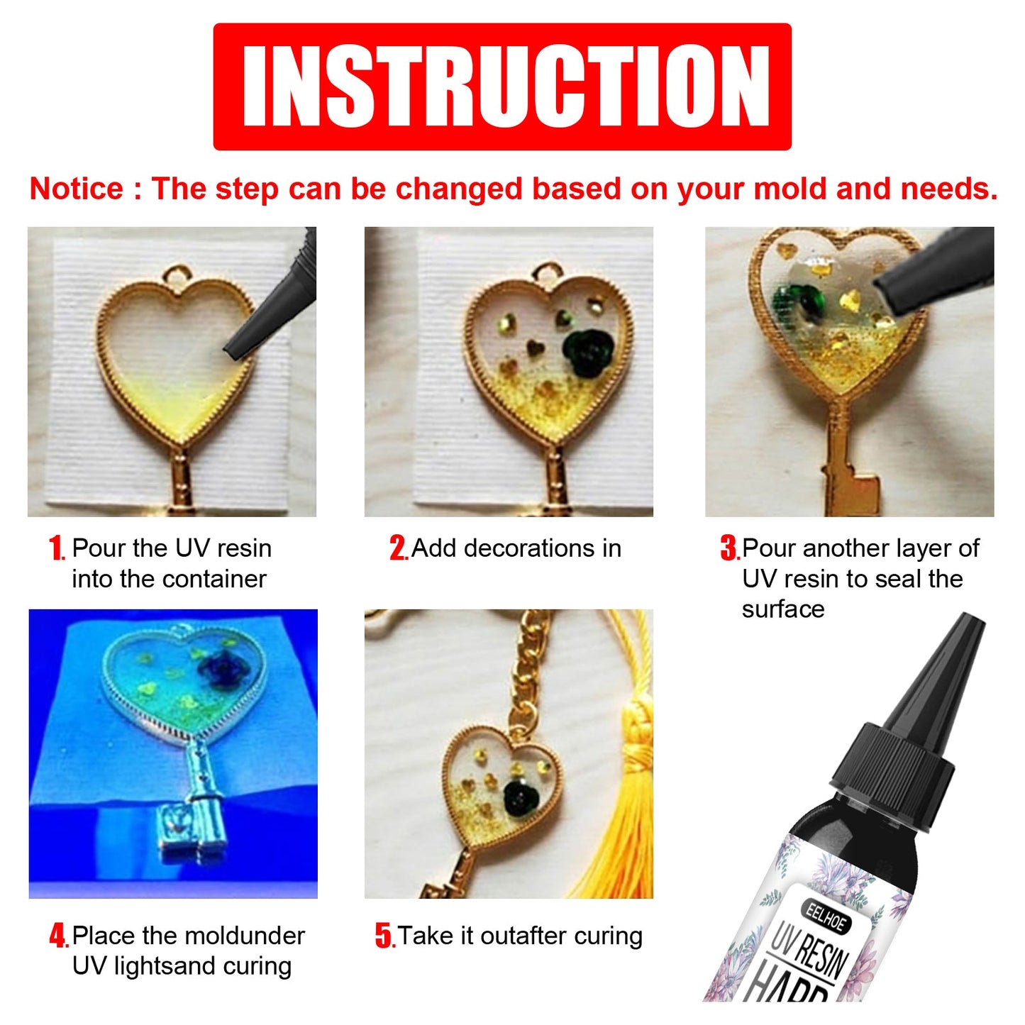 Uv Resin Glue Flower Acrylic Ceramic Adhesive Uv Manual Diy Curing Adhesive - Korvel