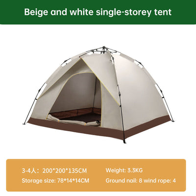 Premium Automatic Pop-Up Camping Tent - Beige