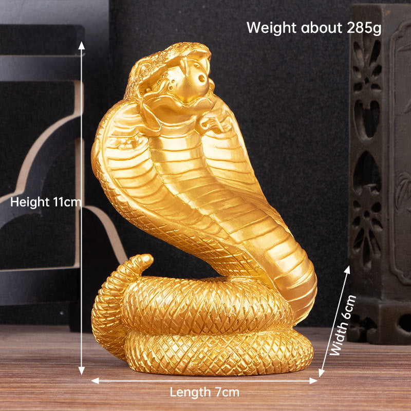 2025 Snake Year Resin Snake Decoration, Chinese Style Desktop Lucky Ornament - Korvel