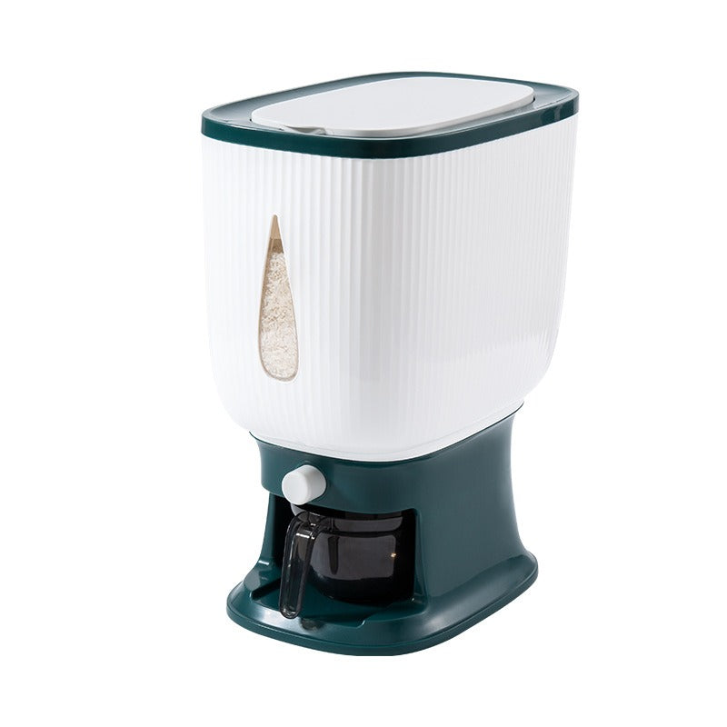 Measuring rice bucket 20 catties insect-proof and moisture-proof rice storage bucket household rice jar press out rice plastic r - Korvel