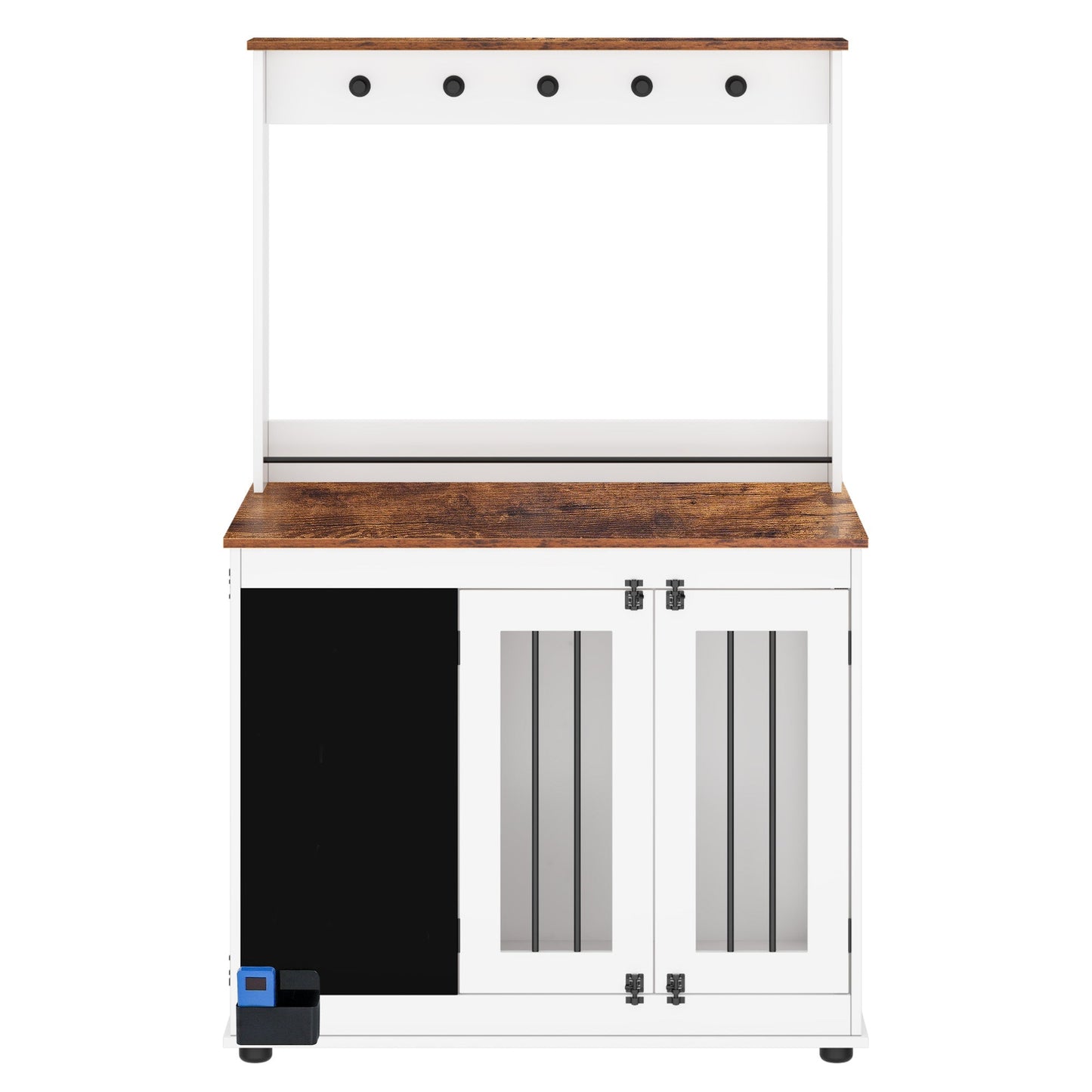 Premium Graffiti Dog Crate with Double Doors - White Vintage
