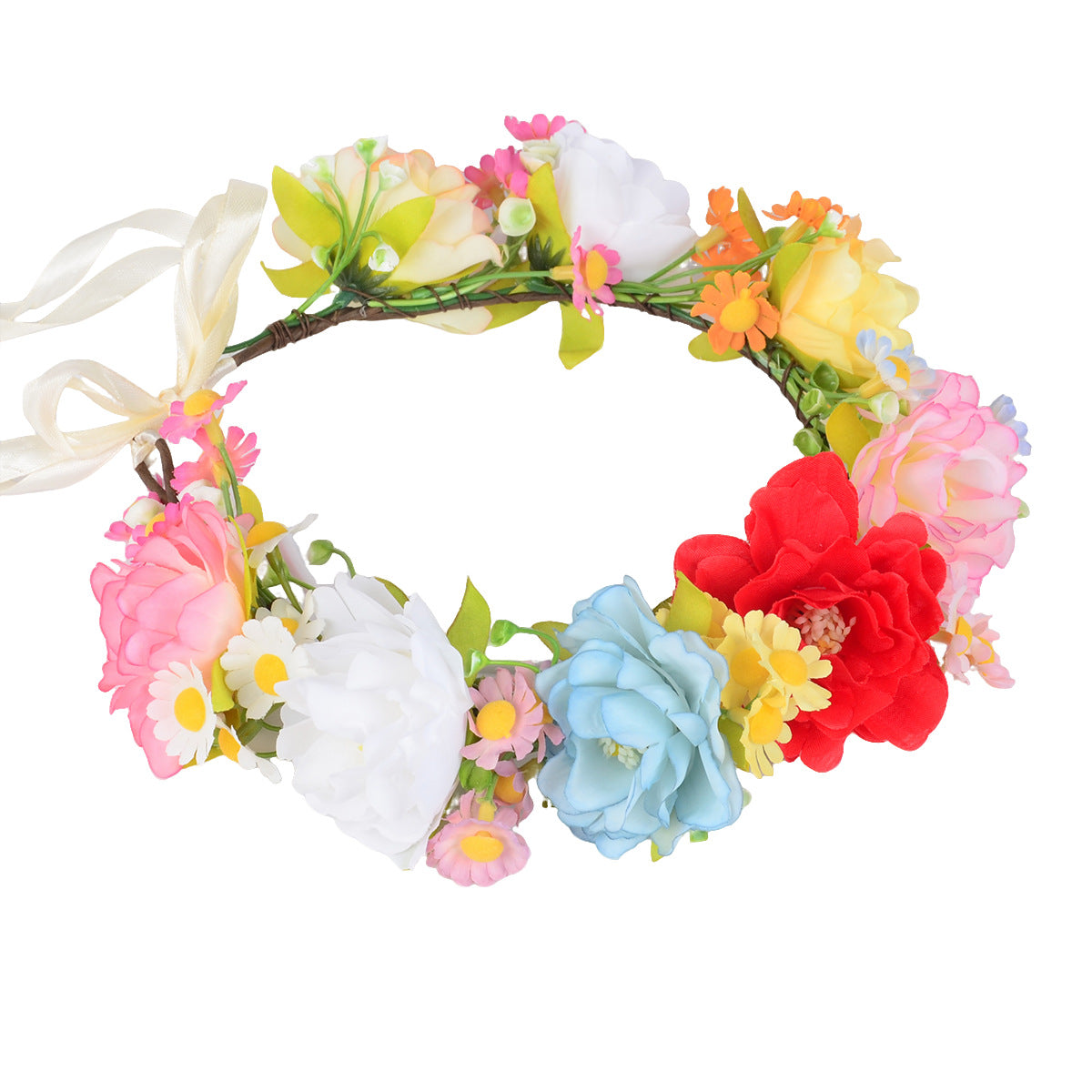 Simulated Chrysanthemum Flower Wreath, Starry Sky, Hibiscus Flower Wreath, Bridal Wedding Photography - Korvel