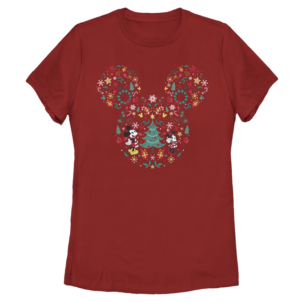 Camiseta Silueta de Navidad de Disney para Mujeres