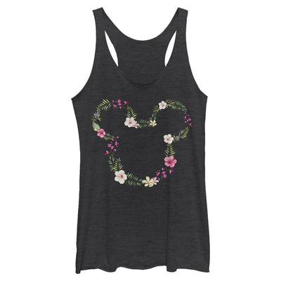 Junior's Disney Floral Mouse Frame Tank Top