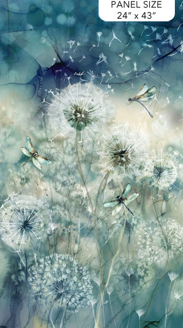 Panel de Tela de Algodón Multi Teal Susurro - 24" x 43"
