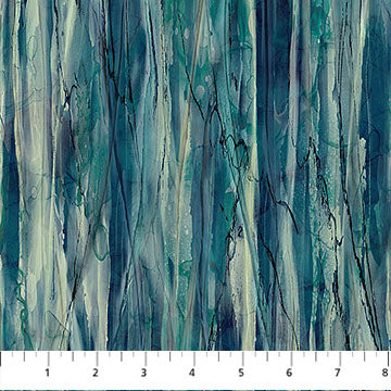 Tela de Algodón Whisper Stria Multi Azul - 43"/44" por Yarda