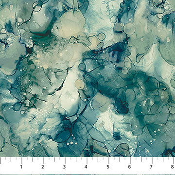 Whisper Texture Multi Teal Cotton Fabric - 43"/44" Per Yard