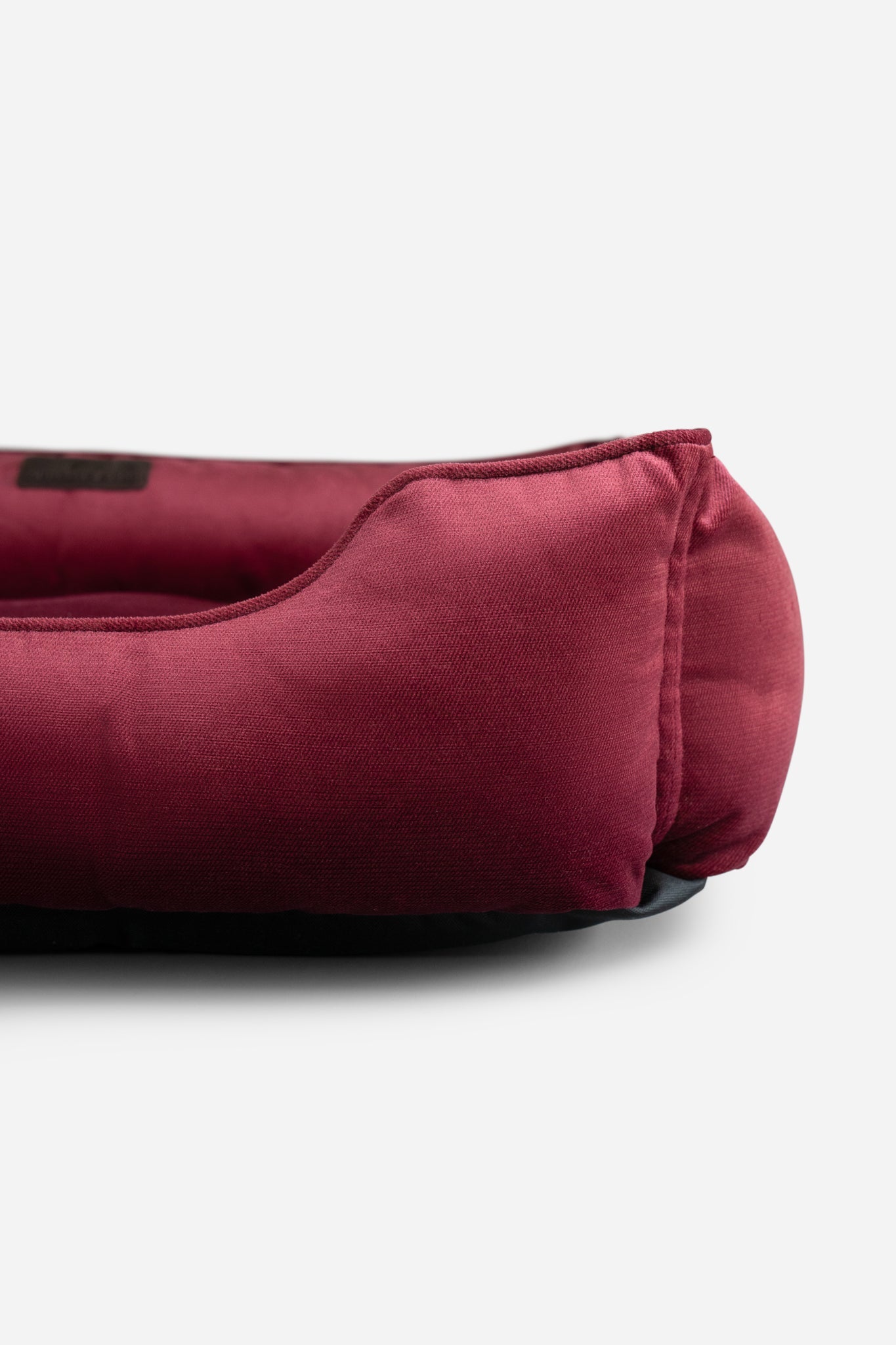 Luxurious Velvet Dog Bed in Rich Wine Color